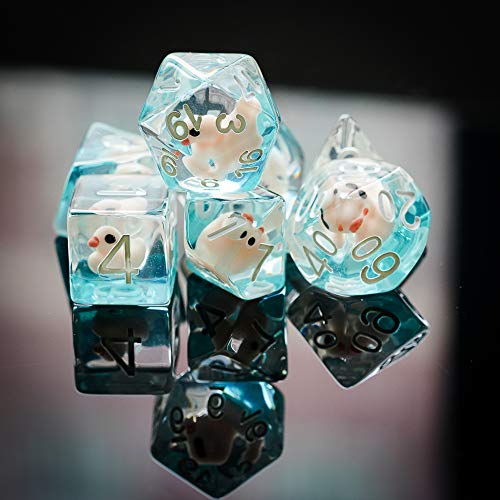 DnD Würfel Set Duck Edition von World of Dice 7 polyedrische Würfel