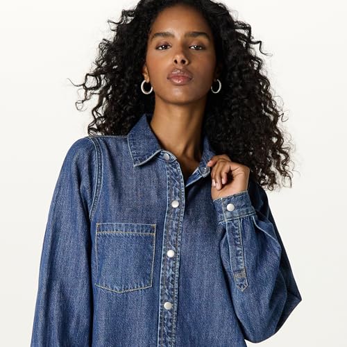 Image of The Drop Womens Katerina Denim Shirtdress