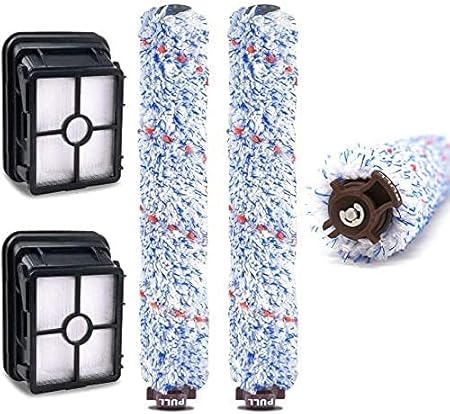 Compatible con los rodillos Bissell Crosswave serie 1866 1785 2052 1713 2225, rodillos de cepillo de madera dura, rodillos de superficie de alfombras y filtros (2 cepillos principales + 2 filtros).