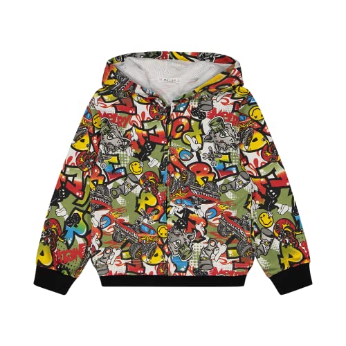 Sweat-shirt enfant avec graffiti multicolore et fermeture éclair Melby taille 6 ans