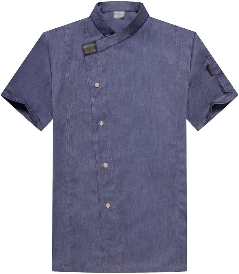 Breathable Chef Coat Short Sleeve Work Uniform Unisex Chef Jacket Summer Work Wear Uniform Catering Apparel