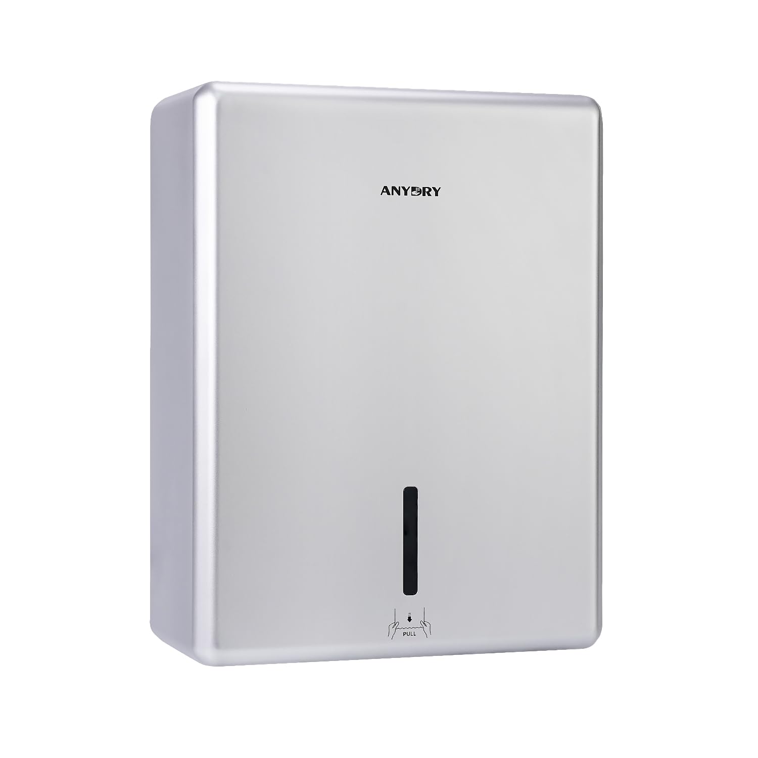 anydry Dispenser Asciugamani di Carta a Parete, Piega H3/V/ZZ, Dimensioni Da Piegato Max 25,2 x 11,5 cm, Modello 5302H, Argento
