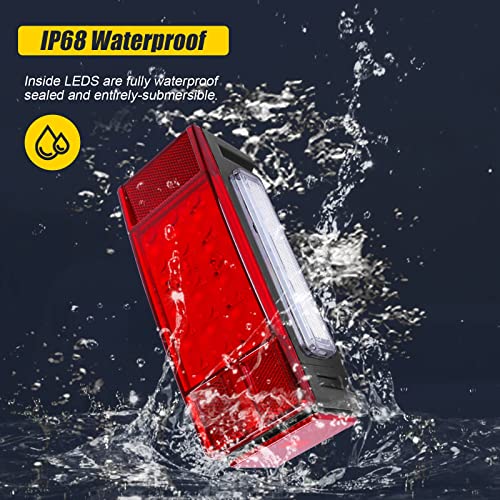 Exerauo Boat Trailer Lights, Led Trailer Lights Submersible Kit, Brake Stop Turn Tail Combo 25Ft Trailer Wiring, Trailer Light Kit For 12V Utility Trailer Boat Truck Rv Snowmobile #TOP2