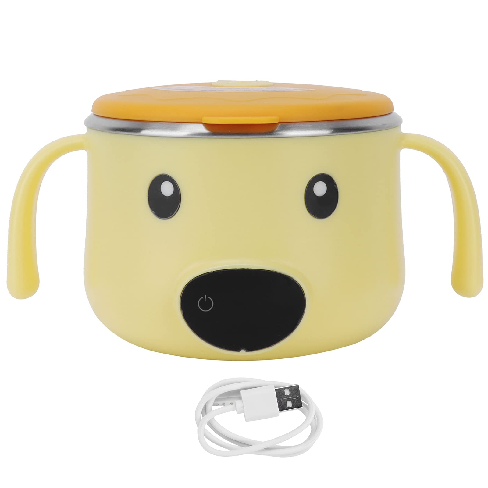 Wakects Tazón Aislante para Lonchera, Tazón Aislado de Acero Inoxidable 316 con Carga Magnética USB, Temperatura Constante 113F, Indicador de Temperatura, IPX7 Lavable para Comidas Infantiles