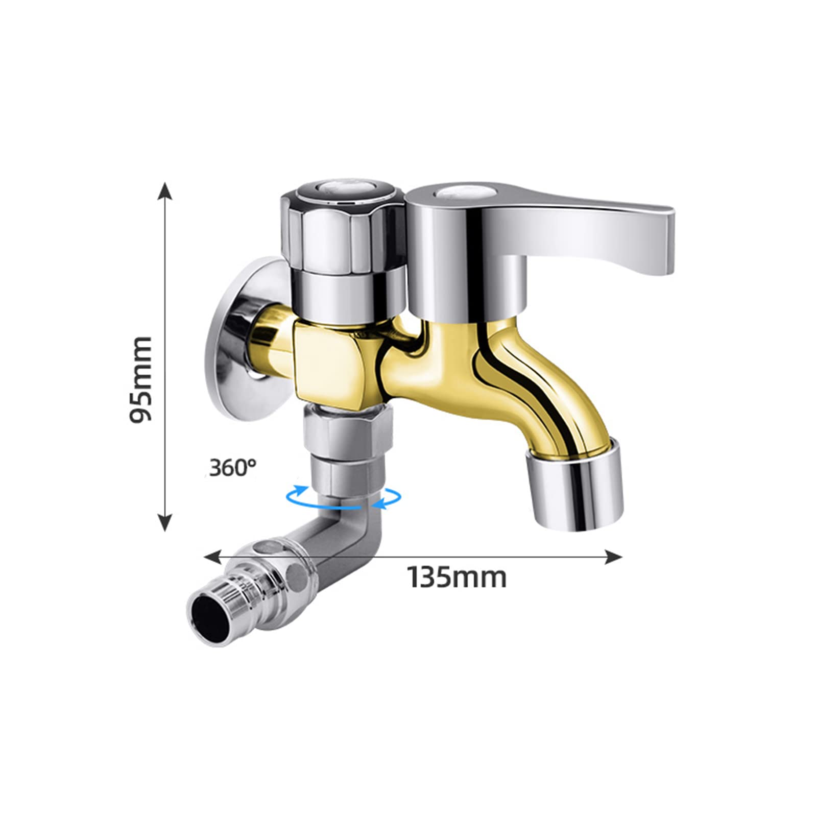 CMBSSTFC Rubinetto a Cascata per lavabo Rubinetto per lavabo a Parete Miscelatore monocomando per Acqua Calda e Fredda Rubinetto per Verdure monocomando per Bagno(Cromo B)