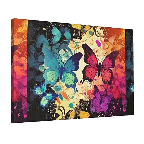 Toile papillon coloré pour salon moderne et bureau inspirant