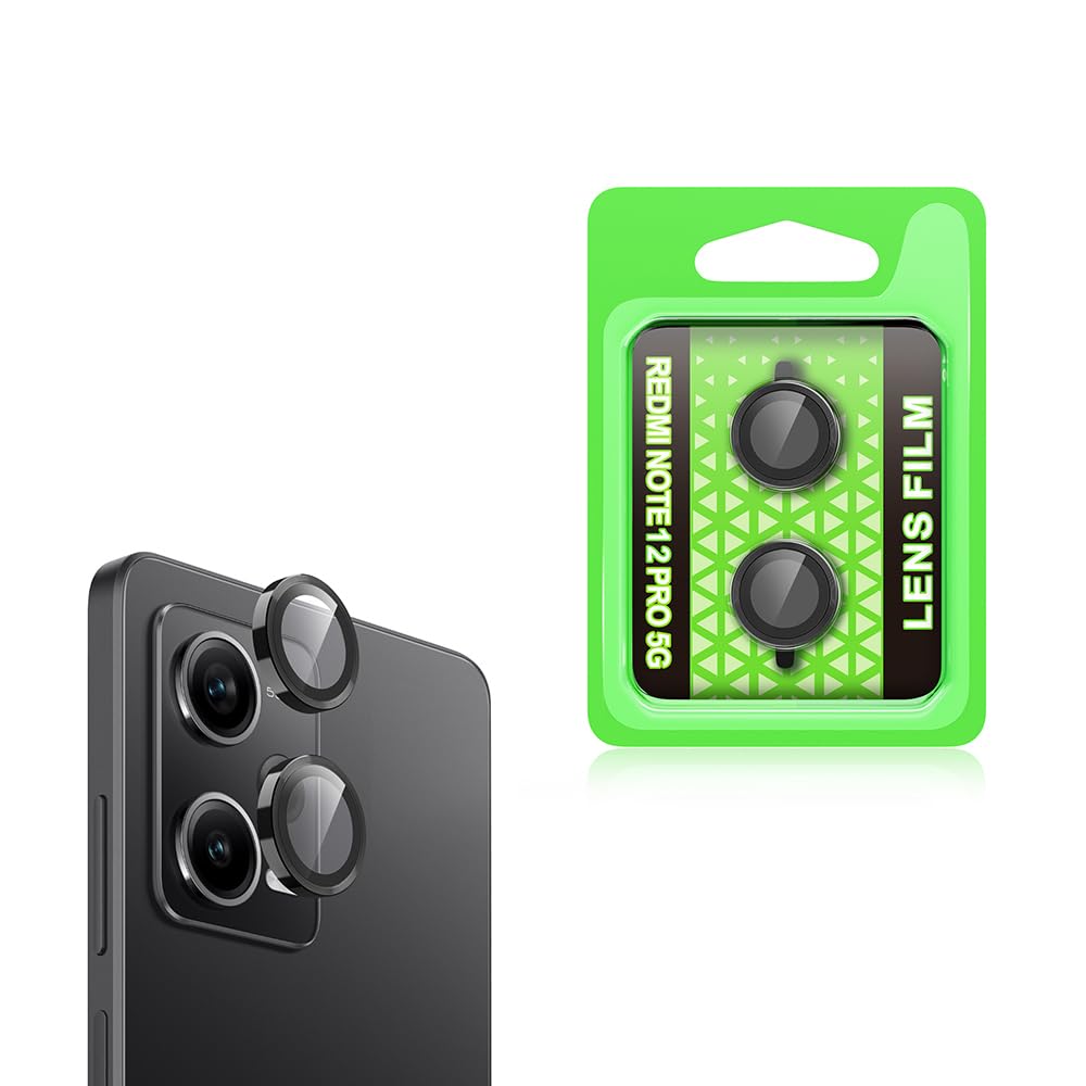 Zore Xiaomi ile uyumlu Redmi Note 12 Pro 5G CL-07 Kamera Lens Koruyucu Siyah