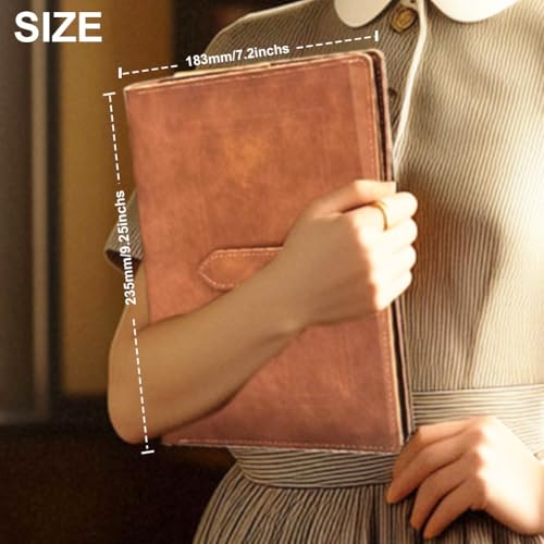 Image of YCOSAN Leather Pencil Case, A5 Notebook Cover Suitable Gifts for Writers and Artists (Brown)