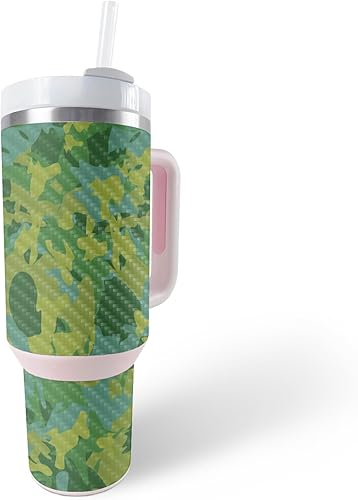 Miniatura 10 de MightySkins - Piel de fibra de carbono compatible con Stanley The Quencher H2.0 FlowState vaso de 40 onzas, cachemira vintage, acabado de fibra de