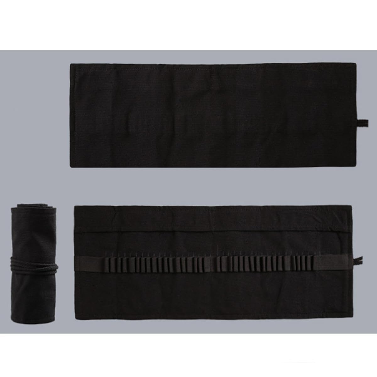 Ciieeo 3piezas Estuche De Lona para Lápices De Gran Capacidad Organizador Portátil De Ranuras para Artistas Bolsa De Almacenamiento Enrollable y Práctica para Dibujos y Negro