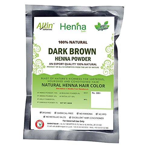 Allin Exporters Henna Hair Color, Dark Brown, 60g