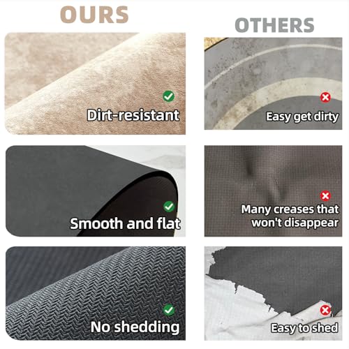 Bathroom Mat Quick Dry, Bathroom Rugs Non Slip Washable Thin Absorbent Bath Mat Fits Under Door Bathroom Floor Mat Perfect for Bath, Shower, or Sink 24"x36" Beige