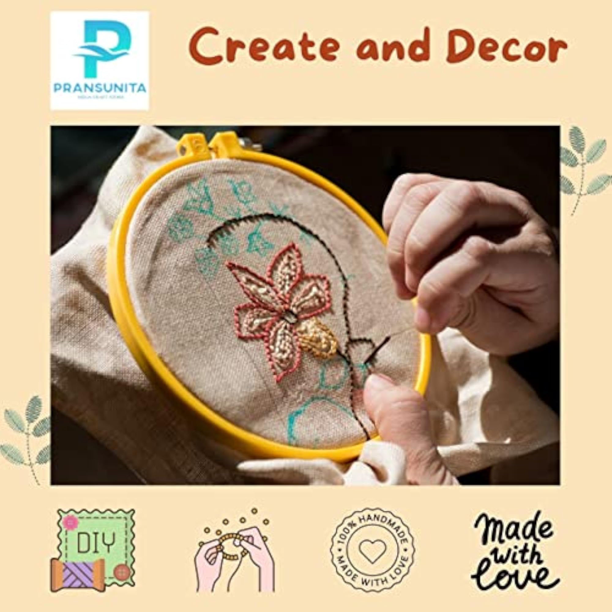 DIY Embroidery Kit for Beginners, Matty Canvas Cloth