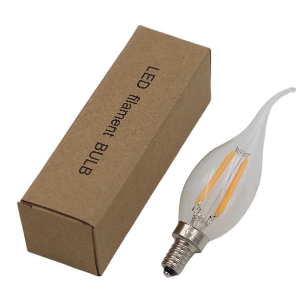 Fengyan Casa Lampadine, Confezione da 20, Lampadine a Candela con Filamento LED C35T AC220V E14 2W/4W/6W 2700K Sorgente Luminosa in Cristallo for Interni Domestico Lampada(6W Warm White)