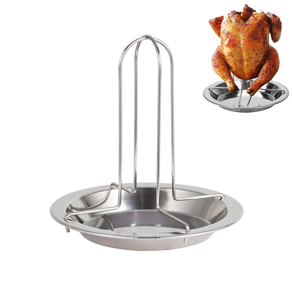 Edelstahl Hähnchen-Grillrost – Zerlegbarer Hühnerhalter Mit Auffangschale Für Grill & Backofen