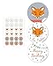 24 STICKER GEMISCHT 24 selbstklebende gemischte Geschenkaufkleber Fuchs Gesicht orange grau zum Kindergeburtstag Geburtstag für ein Mädchen Junge. Format 4 cm, rund, matt