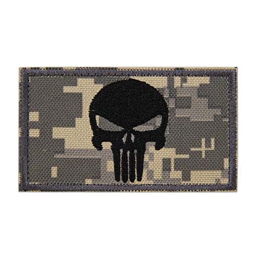 Parches Militar Punisher Para Ropa Táctica Mochila Gorra Uniforme Chaleco Arnés Perro Punisher Parche（Camuflaje）