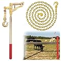 Fence Stretcher Tool with 20ft Chain, 2200lbs Heavy Duty Wire Tensioner & Puller for Barbed Wire, High Tensile Ranch & Farm Fencing, Rust-Resistant Yellow Zinc Plated Steel, 1-Pack