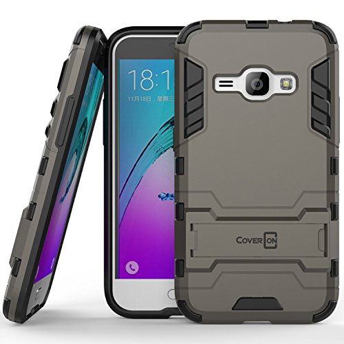 samsung galaxy j1 - Galaxy Express 3 Case, Samsung Luna case (2016), CoverON [Shadow Armor Series] Hard Slim Hybrid Kickstand Phone Cover Case for Samsung Galaxy J1 Luna 4G LTE - Gray