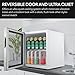 Whynter Beverage Refrigerator with Double-Layer Glass Door, 68-Can 1.6 Cu Ft Freestanding Drink Mini Fridge, BR-062WS, Stainless Steel