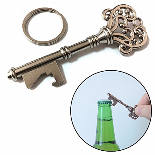 2Pcs Key Shape Beer Bottle Opener Vintage Retro Keychain Key Ring Metal Bronze Silver Kitchen Party Bar Tool #TOP4