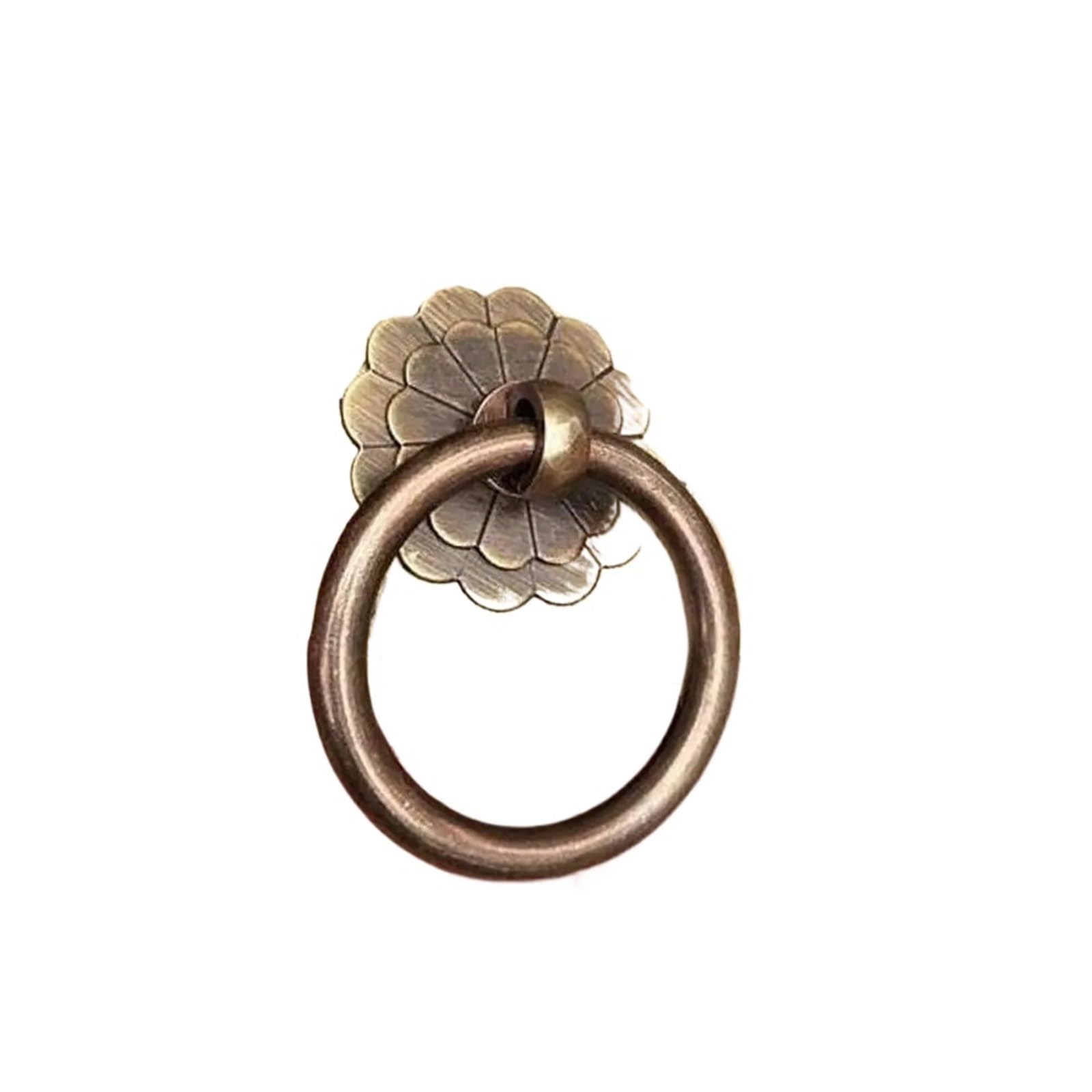 Ygmnqal Antique Bronze Drawer Knobs Brass Door Handles Drawer Cupboard Knob Dresser Cabinet Drop Ring Pulls Wall Hanging Hooks Furniture Hardware(,Smaller Ring)