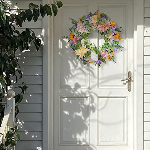 Summer Wreaths For Front Door, Soomeir Spring Hydrangea Wreath, Peony And Rose, Floral Door Wreaths For All Seasons Outdoor, Large Home Decorations For Welcome Farmhouse Indoors #TOP5