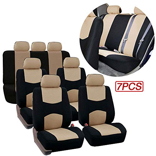 ZXMOTO Car Seat Covers Universal Size Fit for 7 Seaters Cars Auto SUV