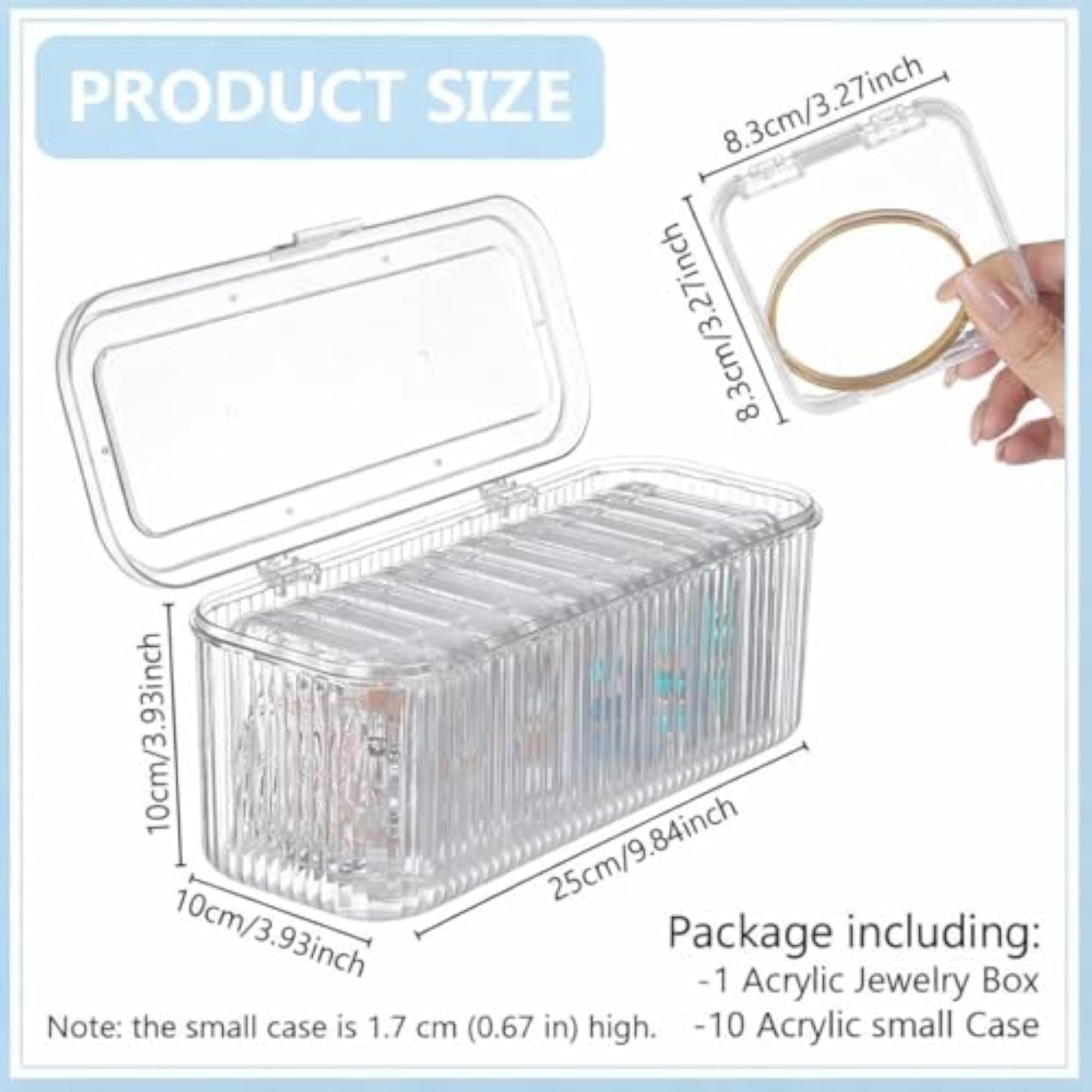 Acrylic Jewelry Organizer Box Set of 10