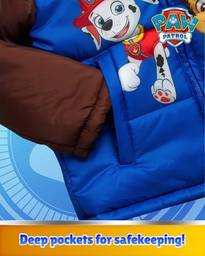 Nickelodeon Boys' Puffer Jacket - Full Zip Up Paw Patrol Hoodie Puffer Jackets - Graphic Jackets for Boys (Sizes: 2T-7)4