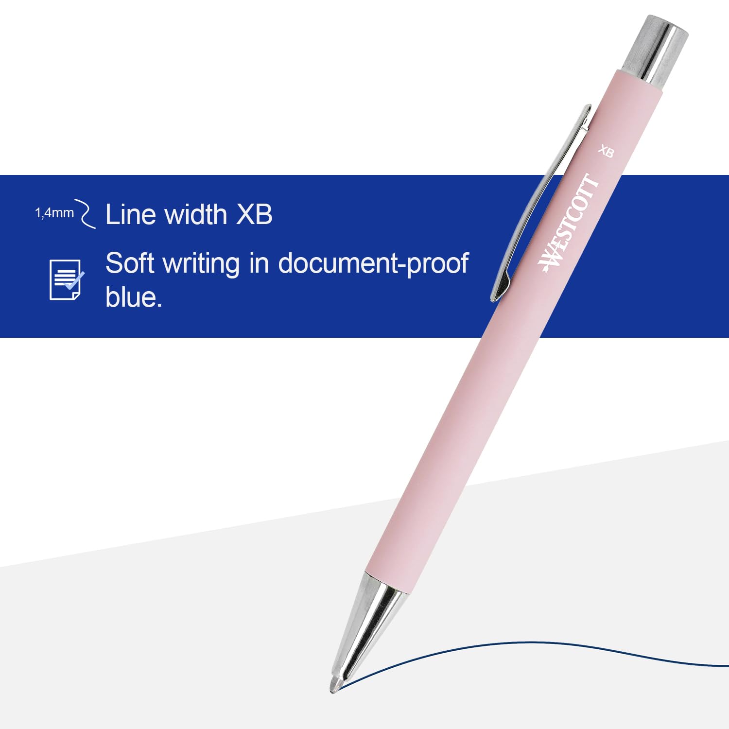 Westcott PRIMESOFT ballpoint pen 5 pieces Rosé, 1 count (Pack of 5) - Image 3