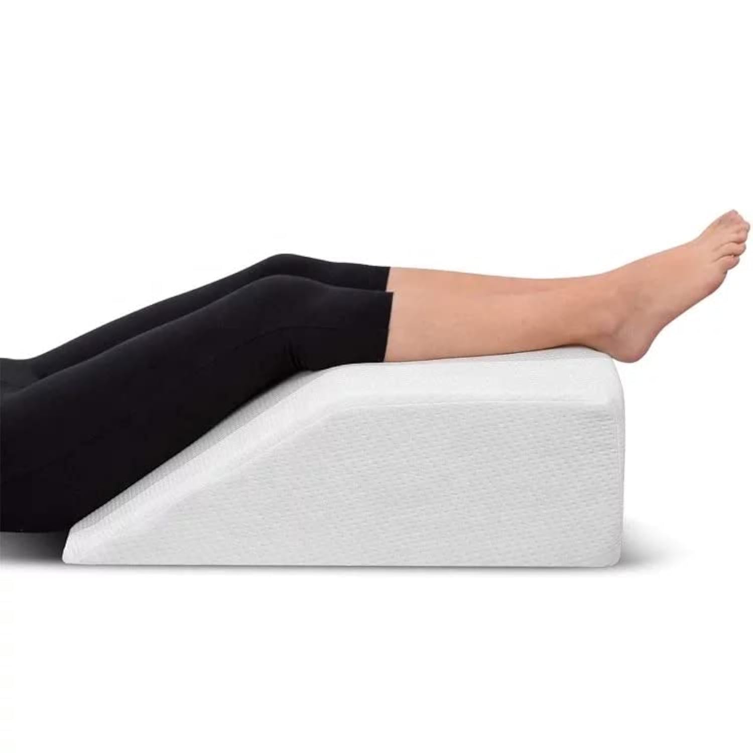 Bluemoon Bedding Leg Elevation Pillow For Sleeping Post Surgery Bed Rest Foam Wedge Pillows For Leg & Knee, Helps uce Foot, Hip & Lower Back Pain, Improves CirculationIncludes Removable Cover