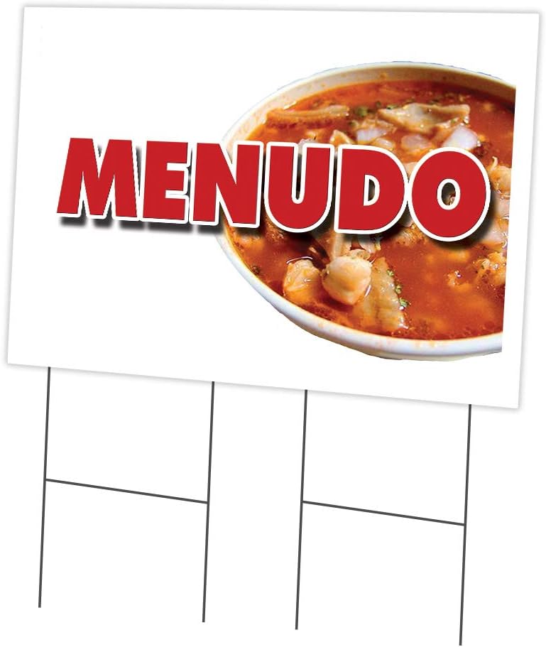 MENUDO 2 Pack of 18" x 24" Yard Sign & Stake | Advertise Your Business | Stake Included Image On Front Only | Made in The USA