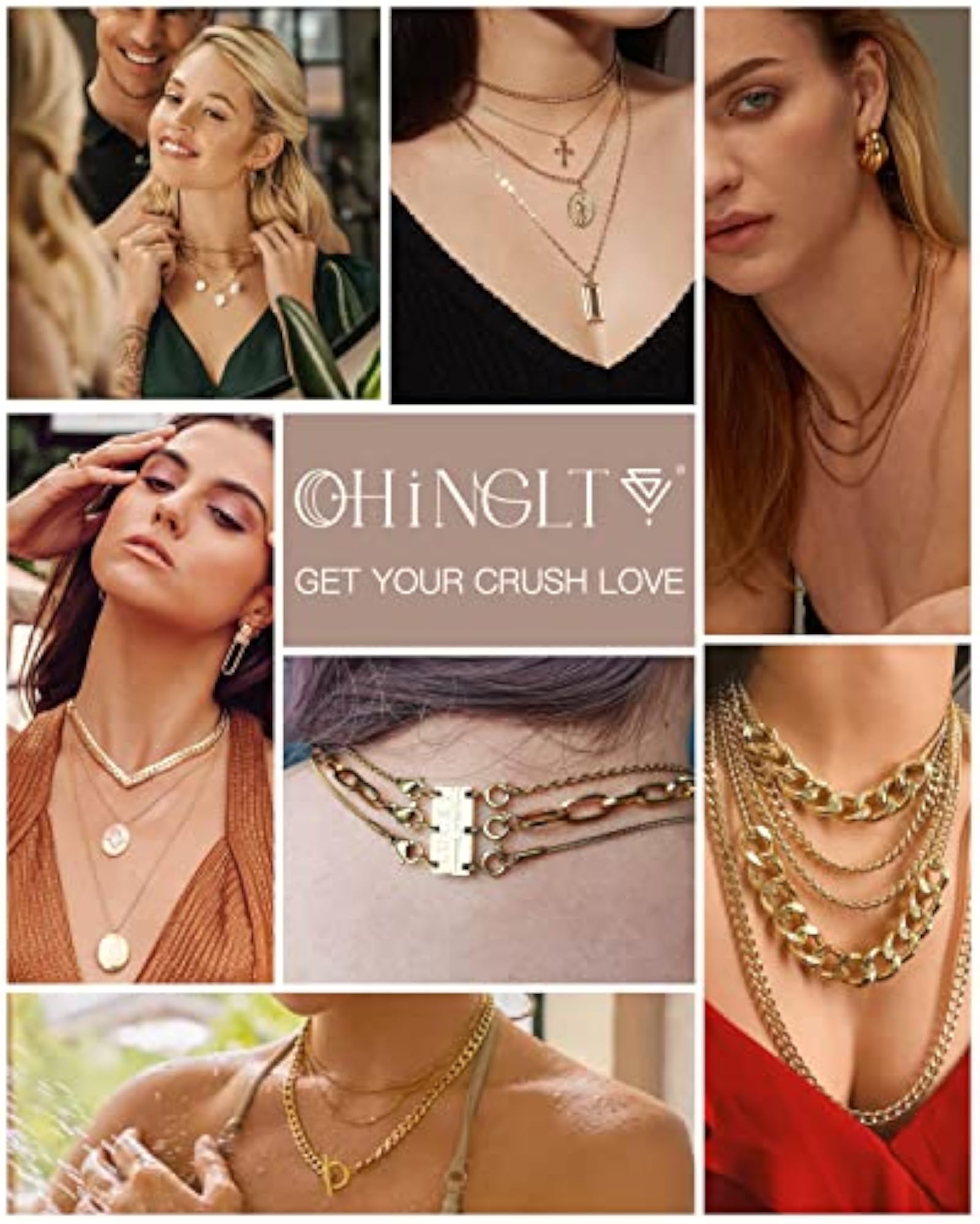 Lucky Necklace Layering Clasps, 18K Gold and Silver Plated
