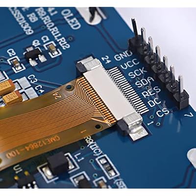 Teyleten Robot 2.42 inch 128x64 OLED LCD Display Module SSD1309 7 Pin SPI/IIC I2C Serial Interface for Arduino UNO R3 - White Light