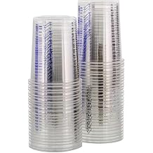 50pcs 20 Ounce 600ml Disposable Graduated Paint Measuring Cups Mixing Tools Resin Epoxy Ratios Clear for Stain Multipurpose Mixing Cups for Paint Cooking Baking Ratios 2-1, 3-1, 4-1, ML