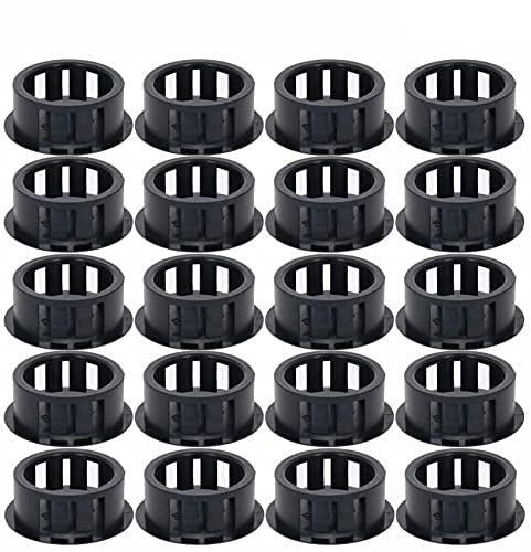 Image of Heyiarbeit 40pcs Hole Plugs 4 /5 inch / 20mm Nylon Plastic Round Snap in Type Locking Hole Tube Furniture Fencing Post Pipe Insert End Caps Black Tone