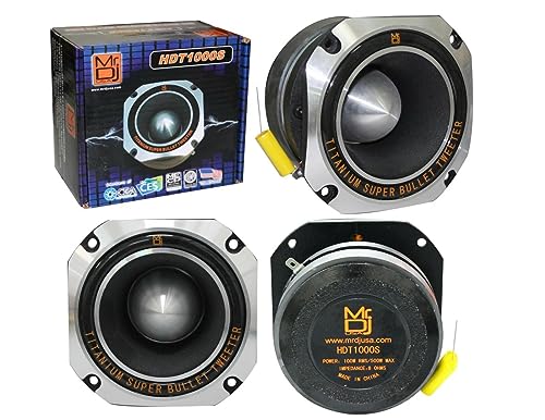 Mr. Dj USA HDT1000S 4-Inch 500W Titanium Bullet High Compression Tweeter (Chrome)