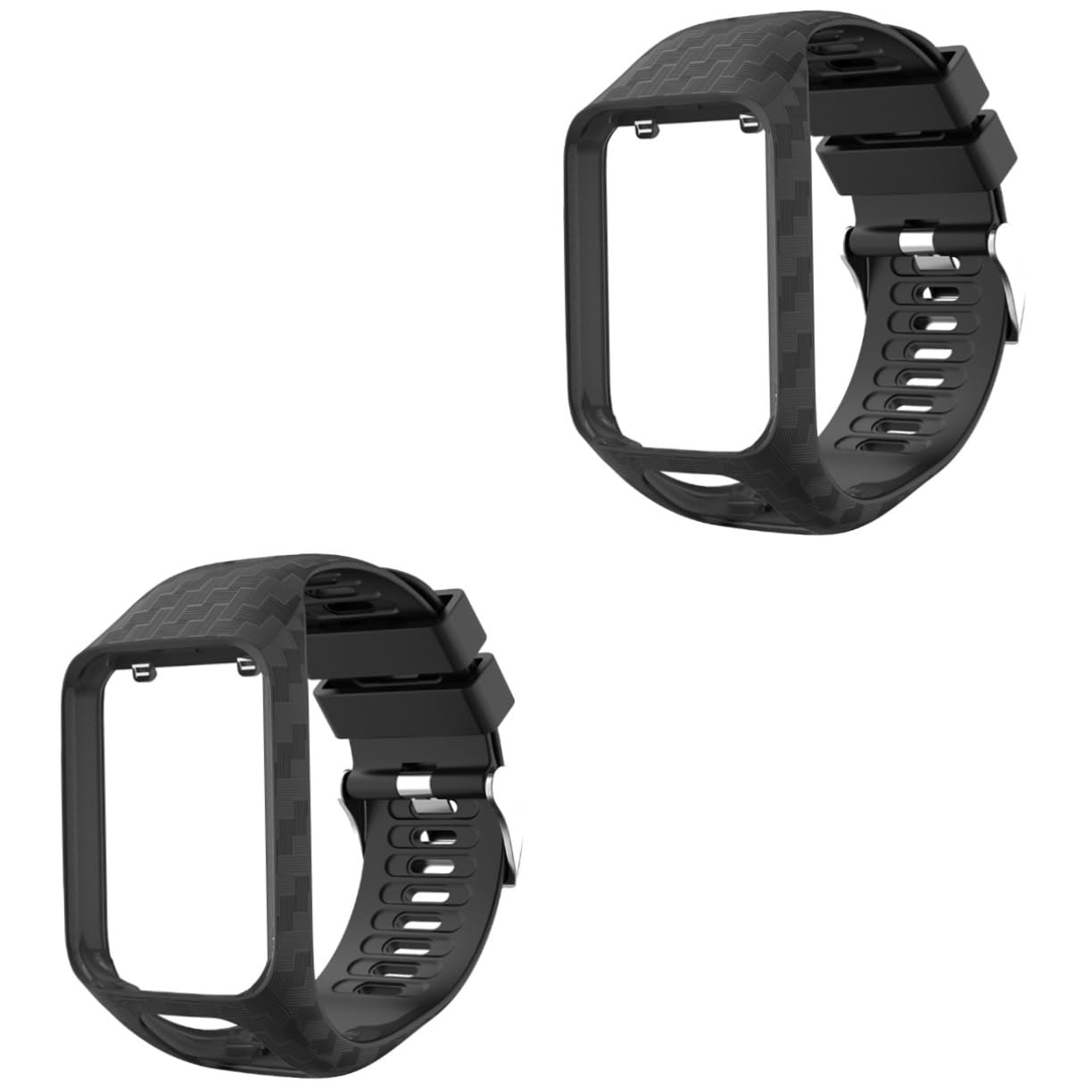 Uonlytech 2 Stück Silikon-uhrenarmband Mit Einstellbarer Größe Und Vollem Funktionszugriff Für 2/3 Ersatzband