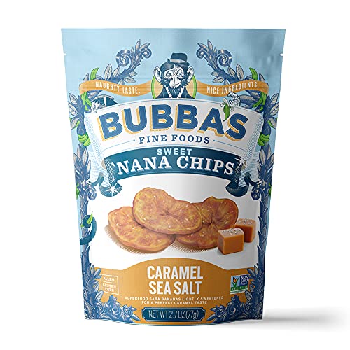 B. Fine Foods Fine Foods Sweet Nana Chip Grain Free Treats | No Refined Sugar, Paleo, Gluten Free Sweet Snacks | Caramel Sea Salt, 2.7 Ounce (Pack of 8)