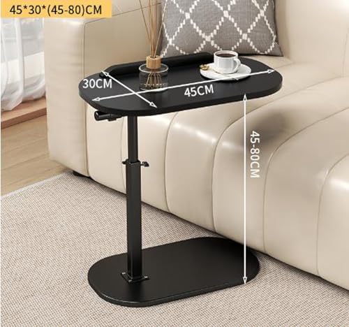 Mesa auxiliar en forma de C para sofá y cama con tablero giratorio de 360 grados 5