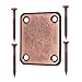 Gazechimp 4 Holes Electric Guitar Neck Plate,Neck Joint Plate With Screws for Electric Guitar Bass - Copper Red