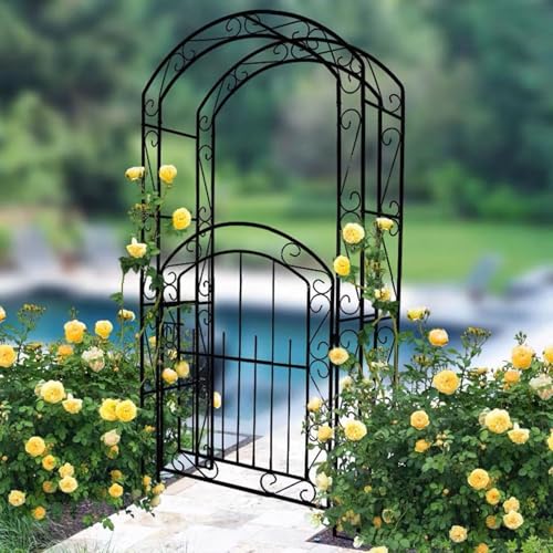 Support de tonnelle pour plantes grimpantes avec double treillis