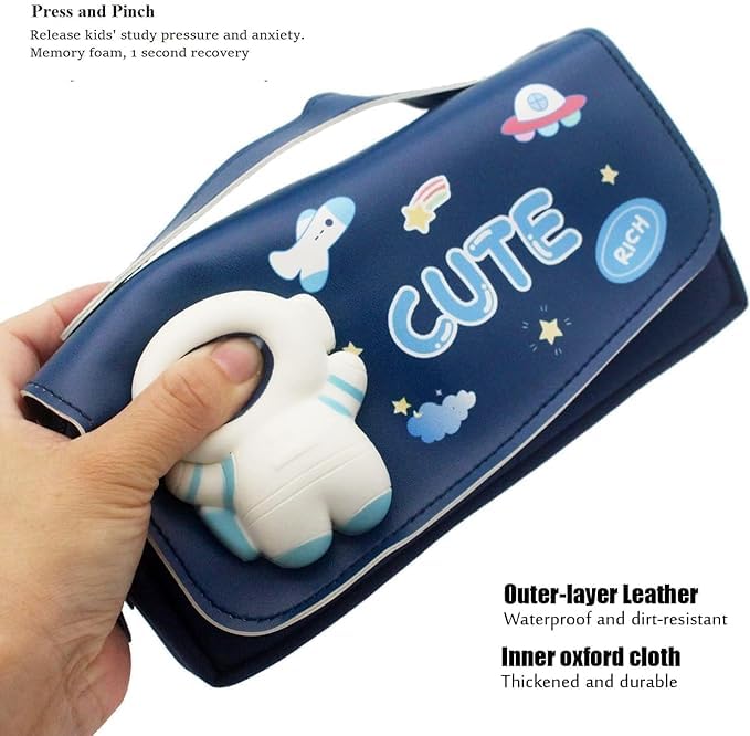 Image of Cute Astronaut Pencil Pouch for Girls and Boys,Big Pencil Case for Kids,Zipper Pencil Kit Stationary, Stationery Organizer Pen Box for Students (Cute Astronaut Pouch)