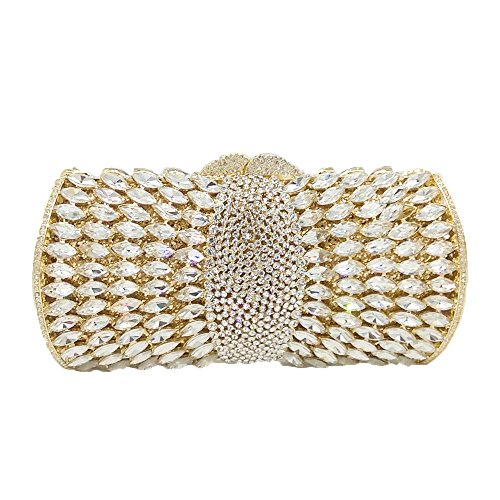 Image of Boutique De FGG Mini Sparkly Crystal Clutch Purse for Women,Evening Bags with Spikes,Wedding Party Rhinestone Clutch Handbag