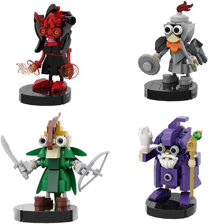 Miniatura 2 de ICEBRICKS Juego de bloques de construcción de mazmorra, kit de 4 juguetes de bloques de construcción, juego de batalla de juguete de héroe de