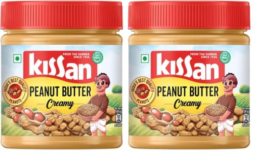 Image of Kissan Creamy Peanut Butter | High Protein | With Perfectly Roasted Peanuts | Naturally Gluten Free|| 350 g (Pack of 2)