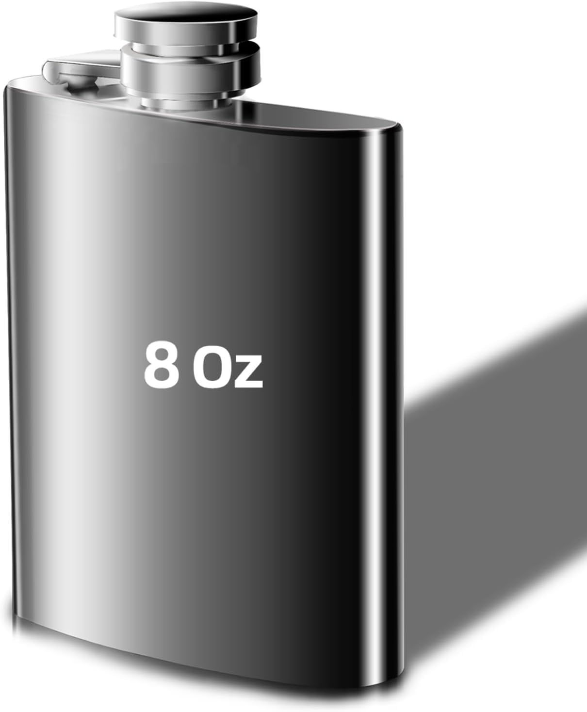 Yycfb Silver Hip Flask Whiskey Flask Flagon 8Oz Stainless Steel Pocket Portable Alcohol Flask For Climbing Hiking Barbecue Camping Bar Party,