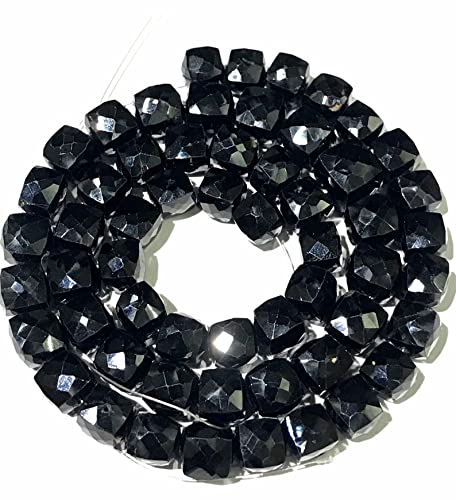 Naturalne czarne pudełko fasetowane koraliki 8 mm 45 cm długi sznurek biżuteria tworzenie kamieni szlachetnych koraliki do naszyjnika bransoletki