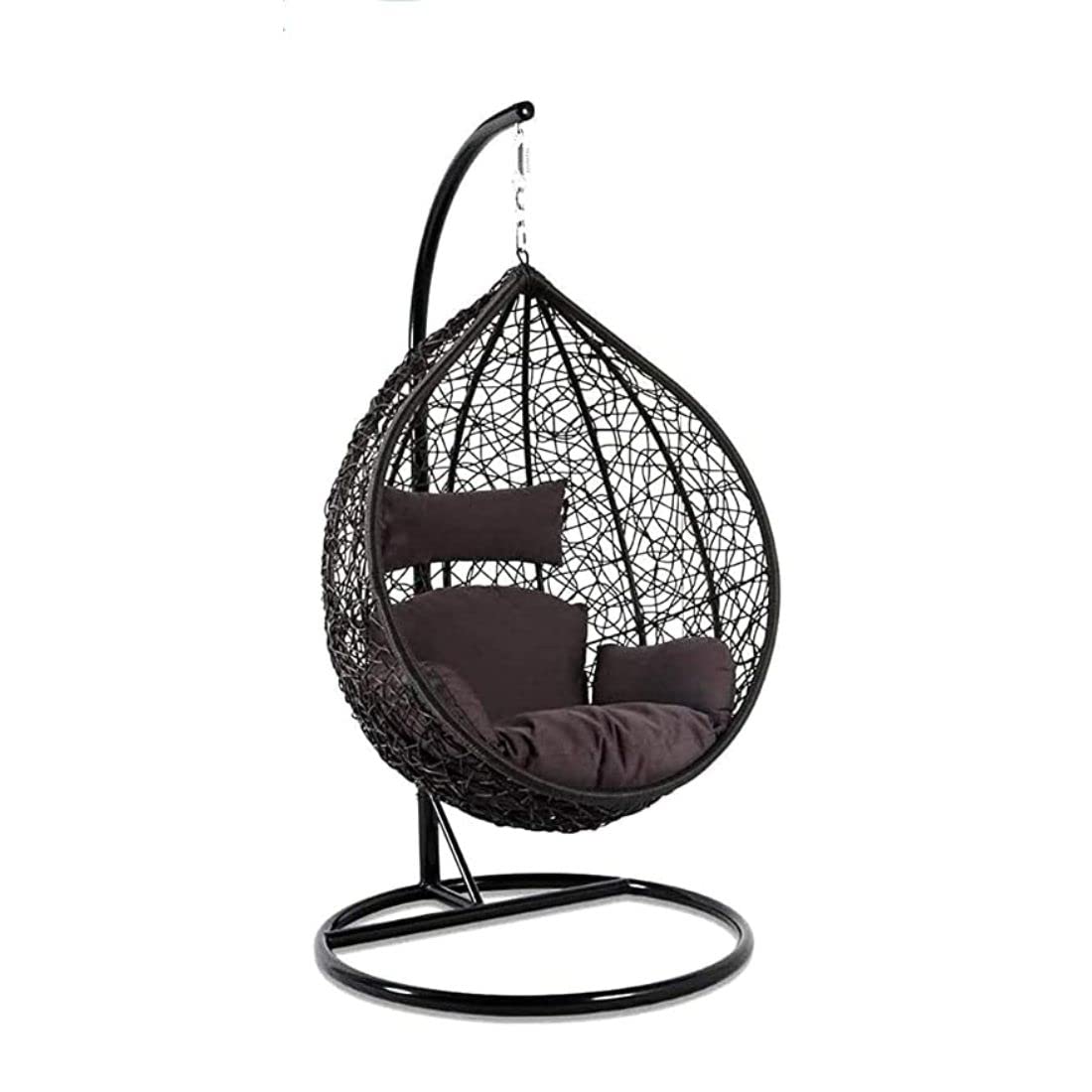 Rattan Furniture Single Seater Swing Chair Hammock Swing Chair With Stand & Cushion Hammock Hanging Jhula For Indoor, Outdoor, Balcony,Home, Patio, Yard, Balcony, Garden